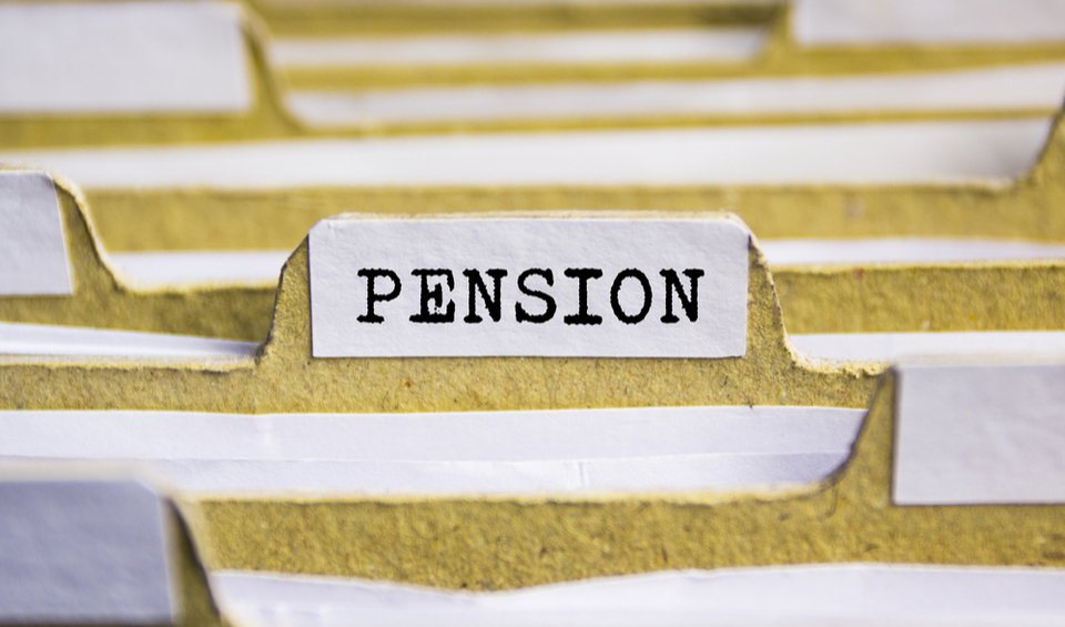 Index card with the word “pension”, used to illustrate an article on completing an expression of wishes alongside your will